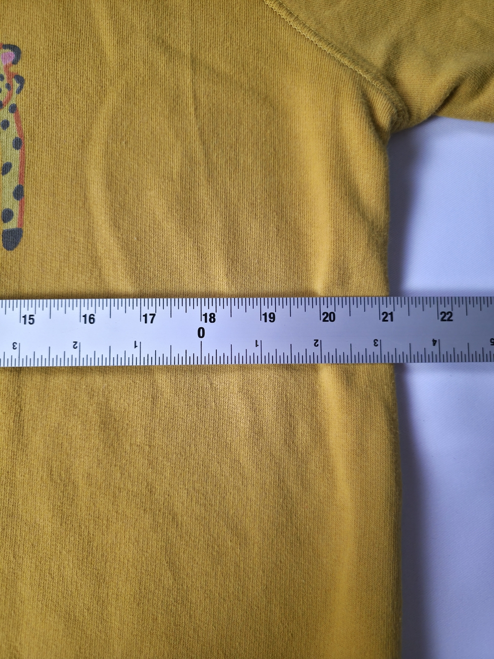 Anthropologie Jarmel by Jarmel Leopard Rainbow Sweatshirt Tee XL Mustard Boho - Picture 8 of 10